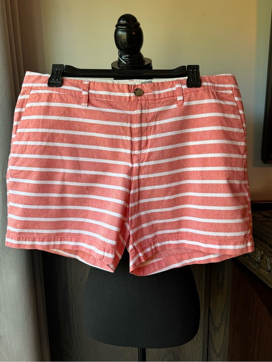 Old Navy Pants - Old Navy Coral and White Striped Shorts 10 EUC